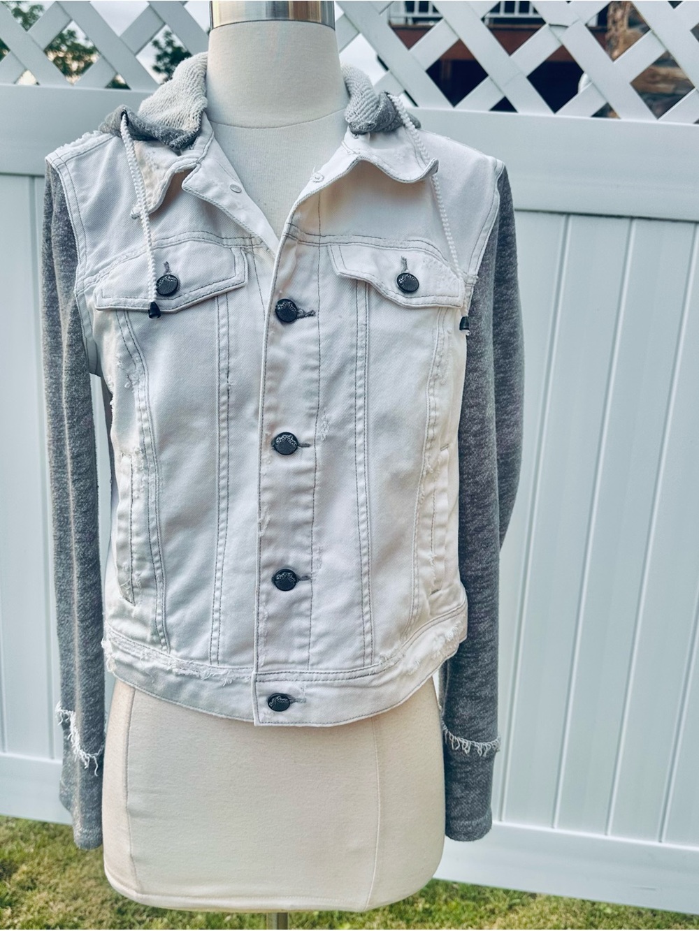 Free People Knit Hooded Denim Jacket - Picture 7 of 16